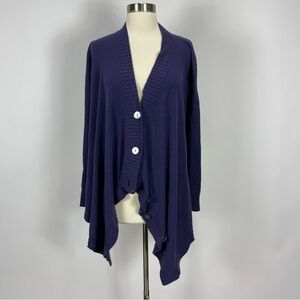 White + Warren purple draped cardigan
